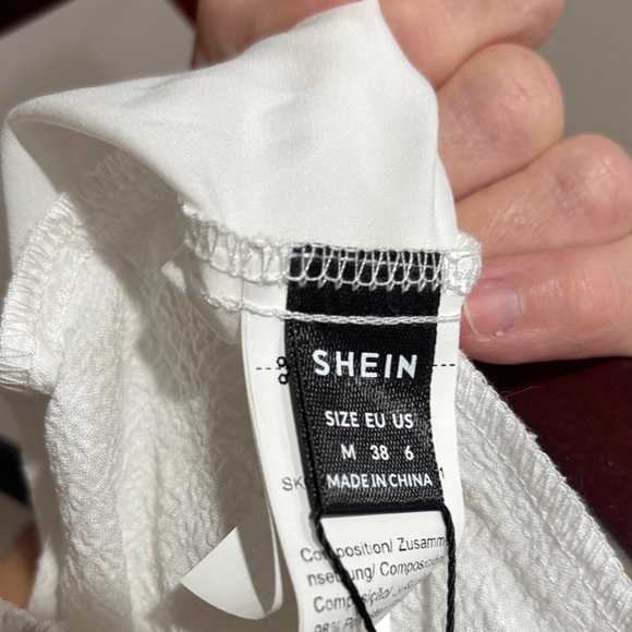 SHEIN White Strapless Belted Dress - Picture 4 of 4